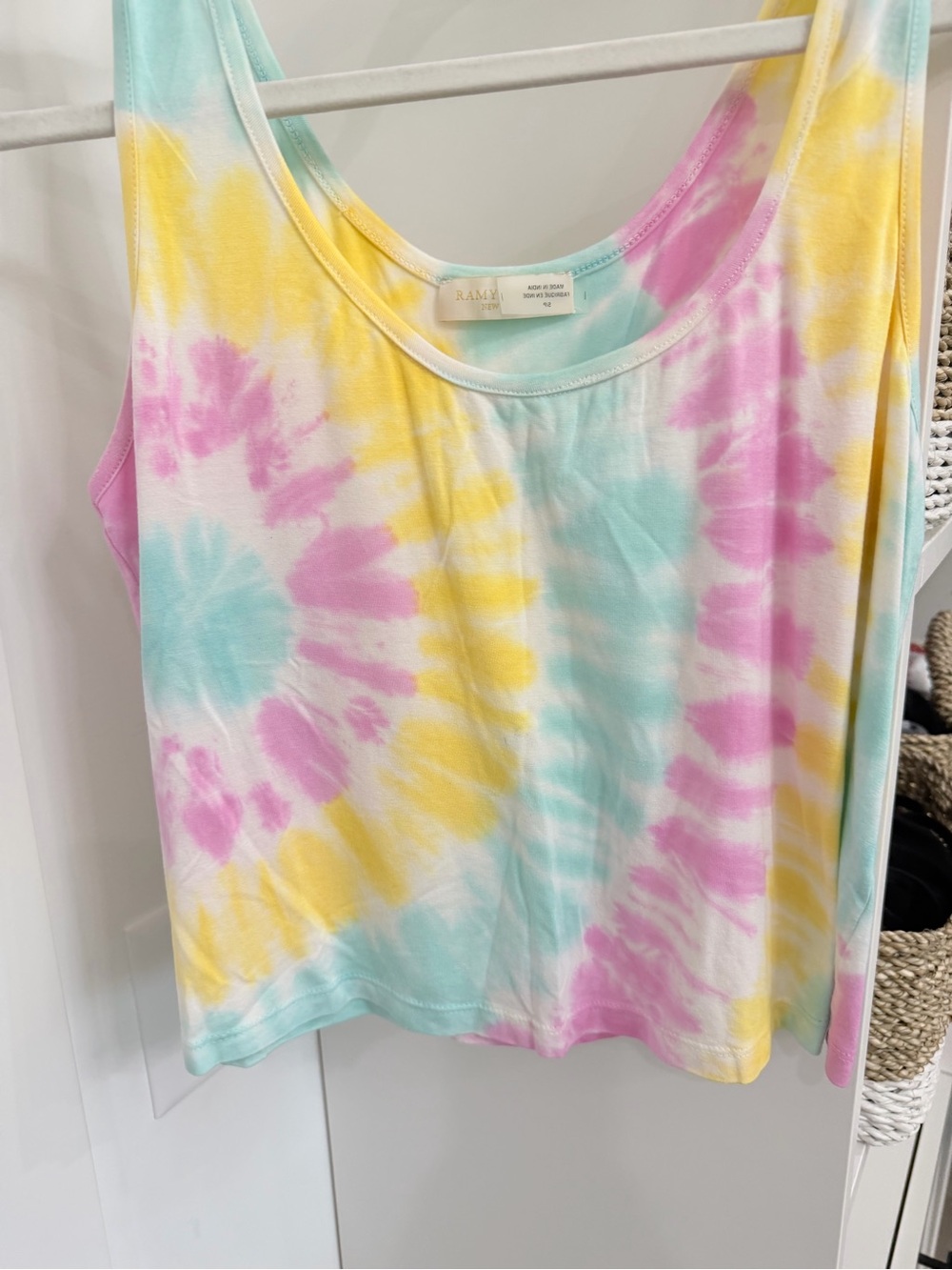 Ramy Brook Pastel Tie-Dye Tank Top in Yellow, Pink & Aqua